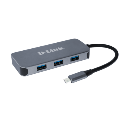 D-Link DUB-2335 6-in-1 USB-C Hub with HDMI, Gigabit Ethernet and power delivery, 1* USB-C connector, 1* HDMI Port, 3* USB Type- 